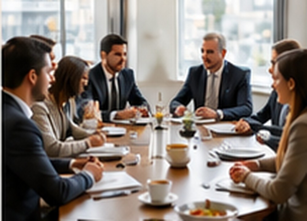 Reunión empresarial con catering